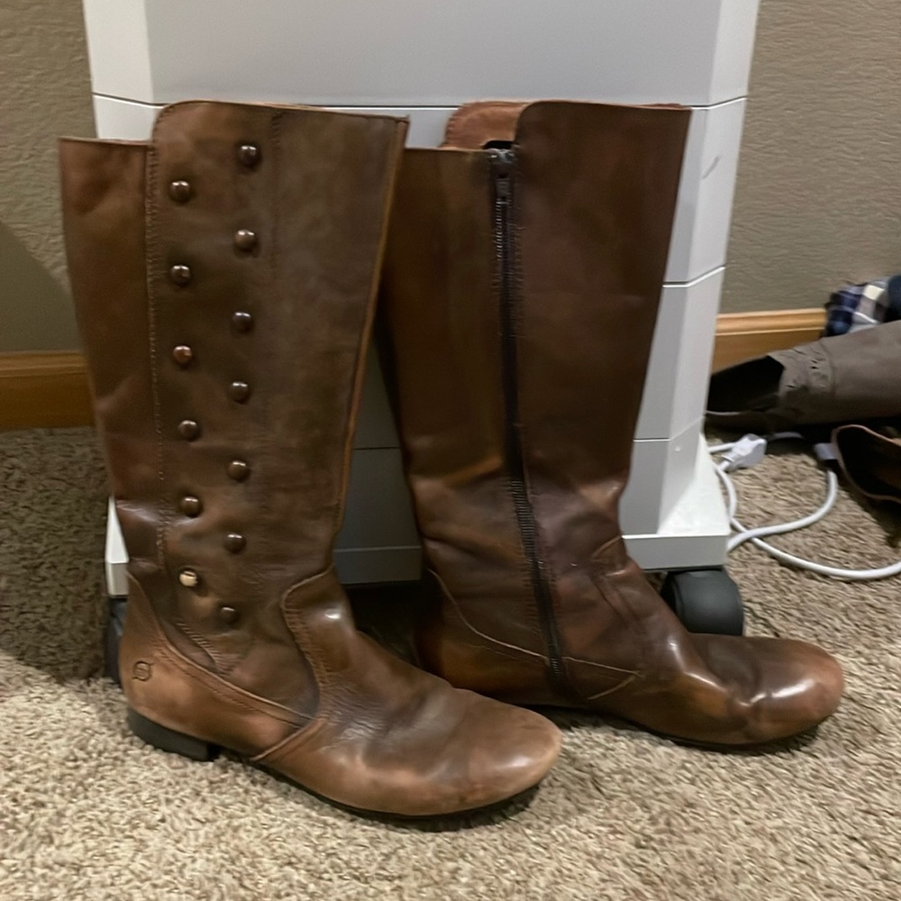 Born Leather Tall Boots Size 8